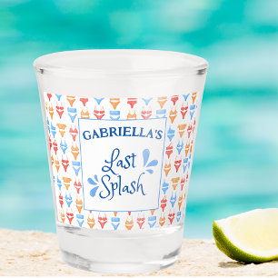 Fun "Last Splash" Theme Personalised Bachelorette Shot Glass