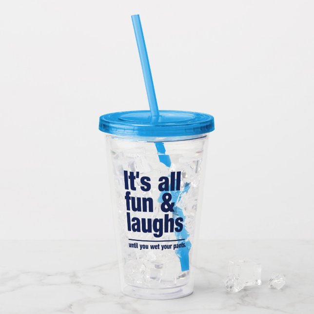FUN & LAUGHS custom name Acrylic Tumbler (Front Ice)