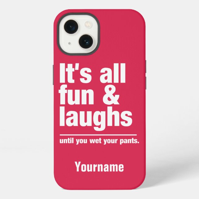 FUN & LAUGHS custom name & colour phone cases (Back)