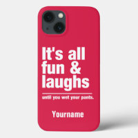 FUN & LAUGHS custom name & colour phone cases