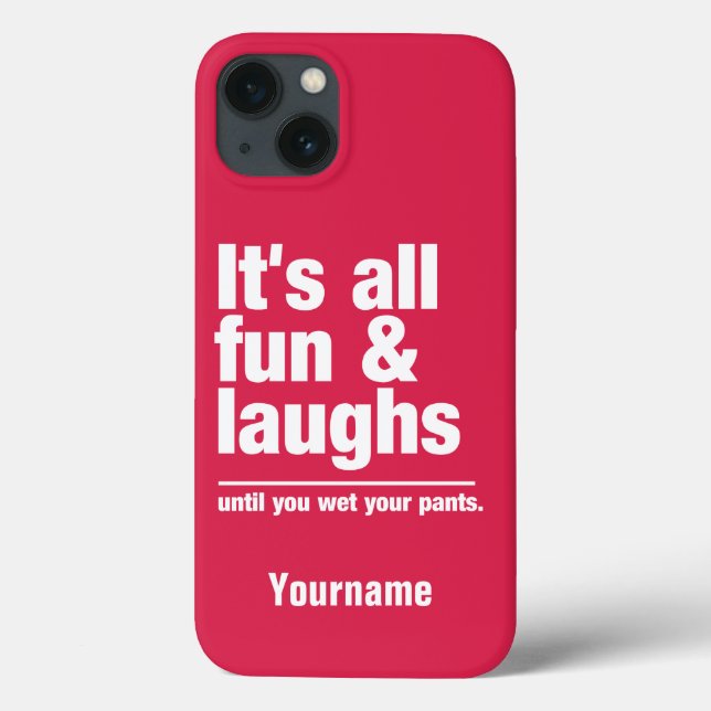 FUN & LAUGHS custom name & colour phone cases (Back)