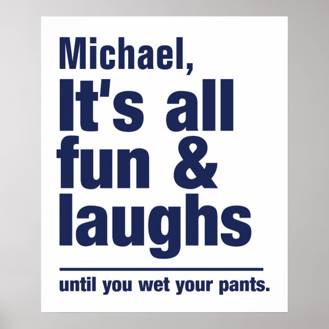 FUN & LAUGHS custom name poster (Front)