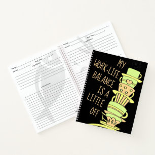 Fun Leaning Stack of Pastel Coffee Cups Recipe Notebook