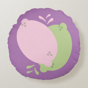 Fun Lemon and Lime Fresh Squeezable Citrus Round Cushion