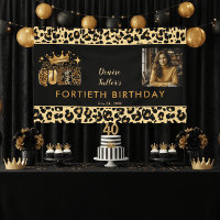 Fun Leopard Birthday Queen Forty Photo Birthday