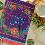 Fun Let’s Eat Quote Floral Heart Name Kitchen Tea Towel<br><div class="desc">Fun Let’s Eat Quote Stylish Floral Kitchen towel personalised with Name. These unique custom quote kitchen towels are a perfect gift to celebrate a birthday, retirement, anniversary, housewarming party, wedding gift, etc…A fun way to celebrate any occasion. Pair it with a bottle of wine and it makes a great gift...</div>