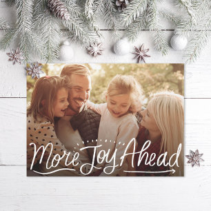 Fun Lettering More Joy Ahead New Year Photo Holiday Card