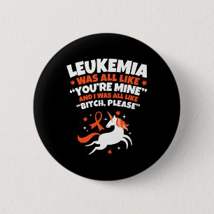 Fun Leukaemia Please Unicorn Cancer Fighter Surviv 6 Cm Round Badge