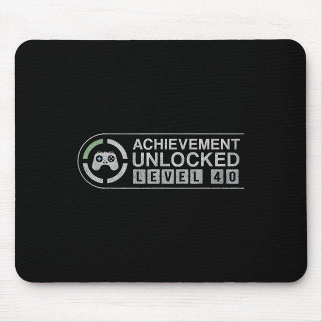 Fun Level 40 Complete Retro Video Game 40th Birthd Mouse Pad (Front)