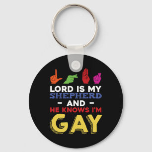 Fun LGBT Gay Pride Month Awareness ASL Sign Langua Key Ring