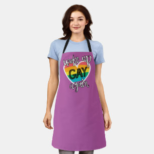 Fun LGBTQ Pride self-ironic rainbow flag purple Apron