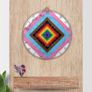 Fun LGBTQAI+ Pride Colours Dartboard