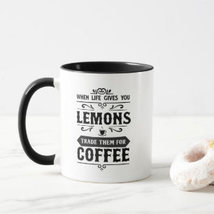 Fun life lemons coffee word art  mug
