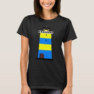 FUN LIGHTHOUSE BLUE AND YELLOW LIGHT HOUSE SAFETY  T-Shirt