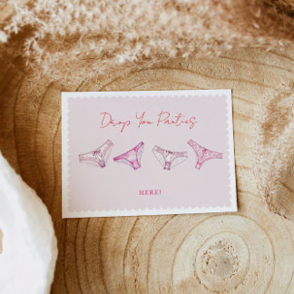 Fun Lingerie Shower Bachelorette Panty Game Sign