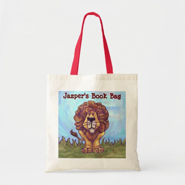 Fun Lion Personalised Book Bag (Front)