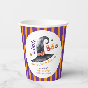 Fun Little Boo Witch Hat Fall Baby Shower Paper Cups
