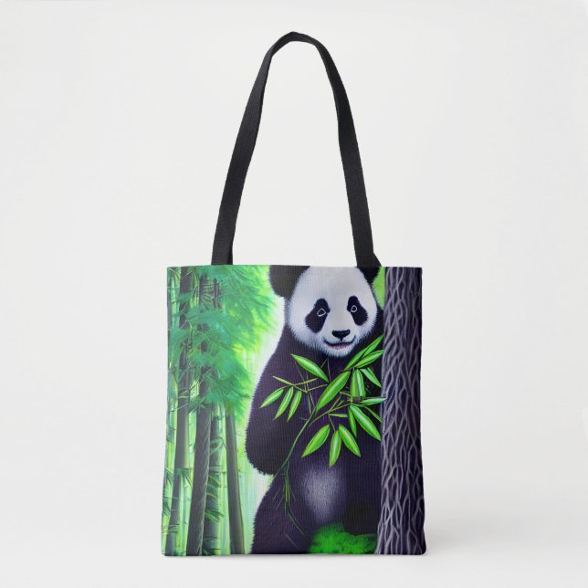 Fun Little Panda Bear Tote Bag (Front)
