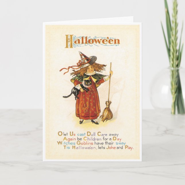 Fun Little Witch Vintage Card (Front)