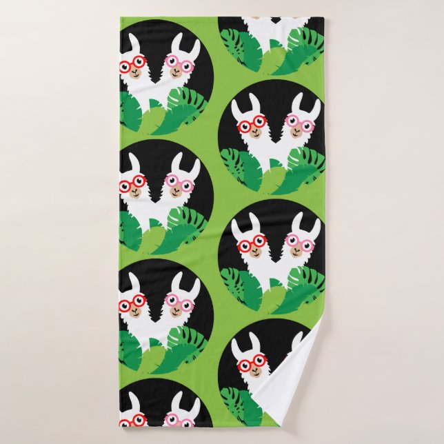 Fun Llama Alpaca Accessories Bath Towel (Bath Towel)