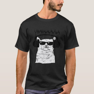 Fun Llama alpaca headset headphones musician Premi T-Shirt