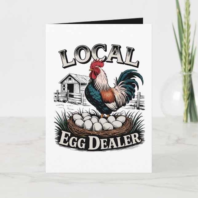 Fun local egg dealer word art card (Front)