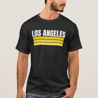 Fun Los Angeles Royal Blue Yellow Retro Striped Ho T-Shirt