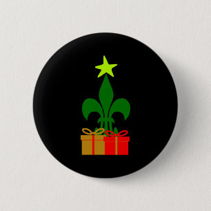 Fun Louisiana Christmas Tree Cajun New Orleans  6 Cm Round Badge