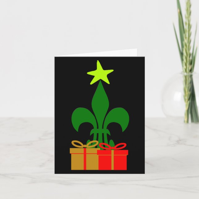 Fun Louisiana Christmas Tree Cajun New Orleans  Card (Front)