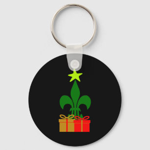 Fun Louisiana Christmas Tree Cajun New Orleans  Key Ring
