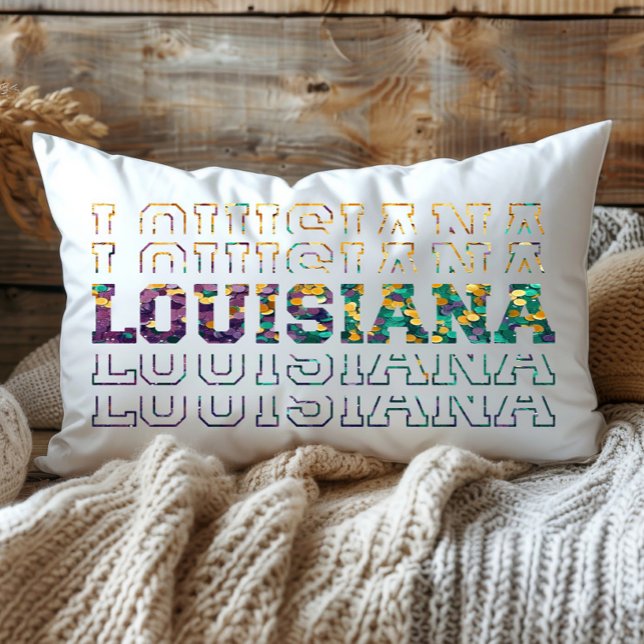 Fun Louisiana Purple Gold Green Lumbar Cushion (Creator Uploaded)