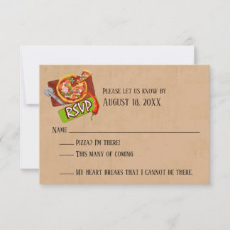 Fun Love and Pizza Wedding RSVP Cards