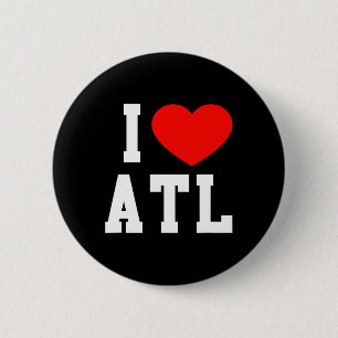Fun Love Atlanta Georgia Souvenir Vacation Atl Gif 6 Cm Round Badge