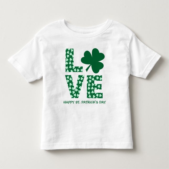  Fun Love Shamrock Child's St. Patrick's Day    Toddler T-Shirt (Front)