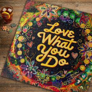 Fun Love What You Do Floral Pretty Inspirivity Jigsaw Puzzle