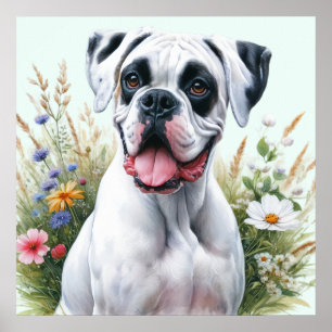 Fun Loving Boxer Dog Poster
