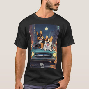 Fun-Loving Corgis Nightlife Design  T-Shirt