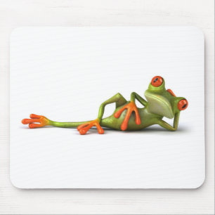 Fun lying frog ! mouse pad