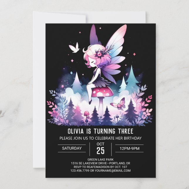 Fun Magical Fairy Birthday Invitation (Front)