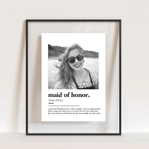 Fun Maid of Honour Proposal Dictionary with Photo Acrylic Sign