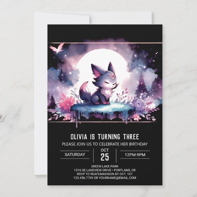 Fun Majestic Wolf Birthday  Invitation (Front)