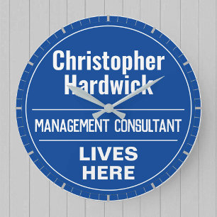 Fun Management Consultant Wall Plaque Style Large Clock
