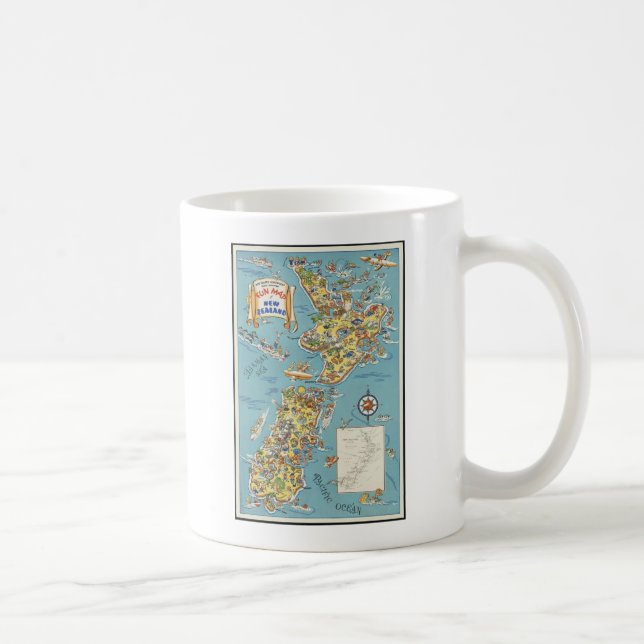 Fun map of New Zealand Coffee Mug (Right)