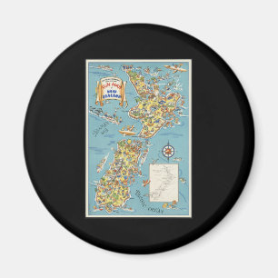 Fun map of New Zealand Magnet