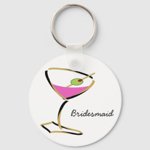 fun martini gold key ring