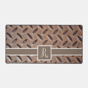 Fun Masculine Manhole Cover , Decorative Monogram Desk Mat