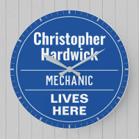 Fun Mechanic Wall Plaque Style Large Clock