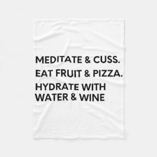 Fun Meditation And Lance Shirt For Yoga And Pizza Fleece Blanket