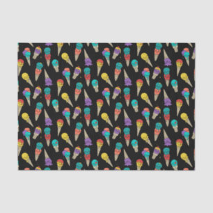 Fun Melty Summer Goth Skull Ice Cream jewel black Tissue Paper