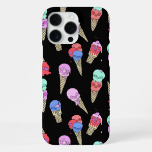 Fun Melty Summer Goth Skull Ice Cream pastel black iPhone 16 Pro Max Case